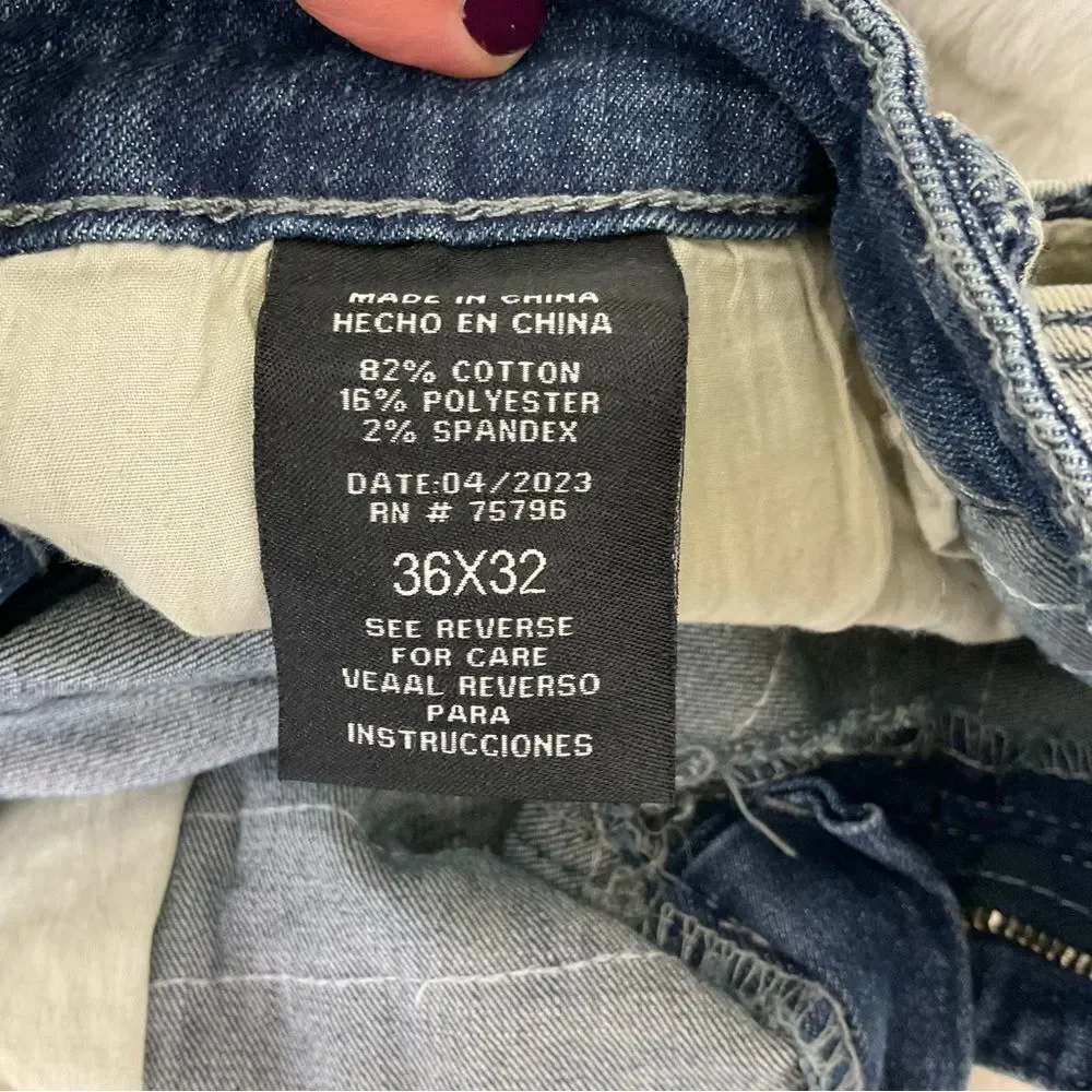 WAIMEA Skinny Fit Ripped Distressed Light Wash Streetwear Jeans 36X32